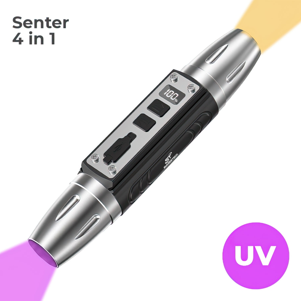 Senter Tangan UV 4in1 Cas Type C 3 Warna Led Aluminium Senter-S85