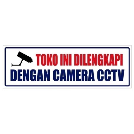 

signboard sign stiker tanda ADA CAMERA CCTV 30 x 10 CM