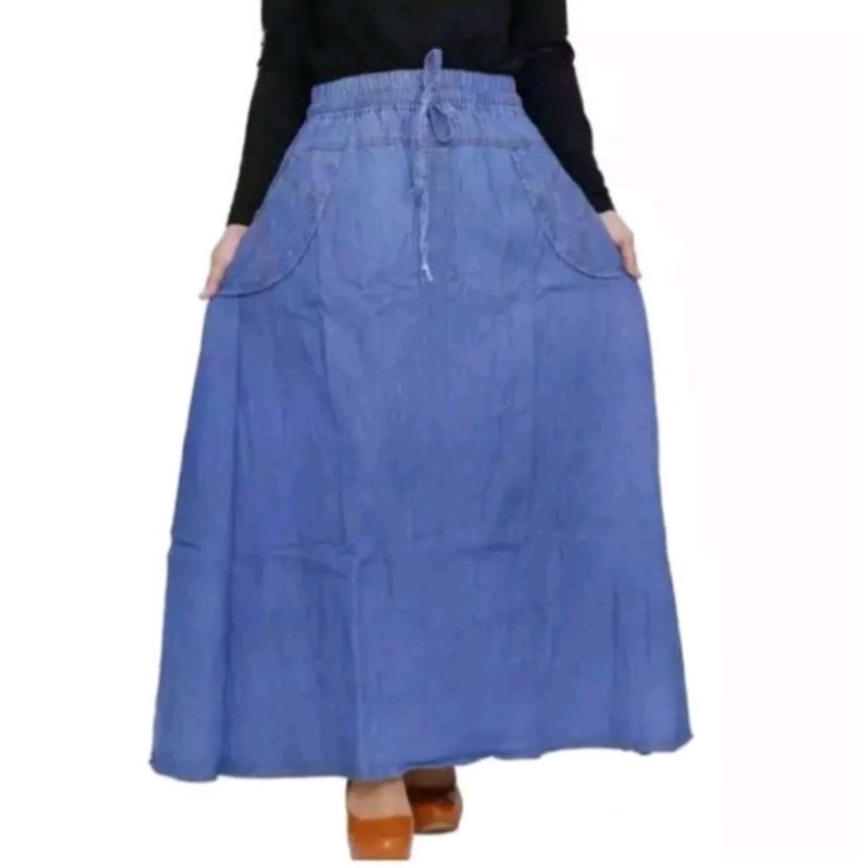 ROK JEANS CARGO WANITA//ROK JEANS CARGO//ROK JEANS WANITA JUMBO