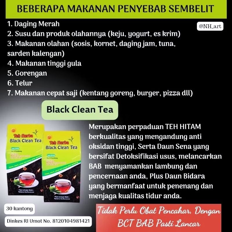 

Black Clean Tea (Teh Herbal)//Teh Detox//Teh Membantu Diet//Teh Anti Oksidan//Teh Memelihara Pencernaan//Teh Insomia