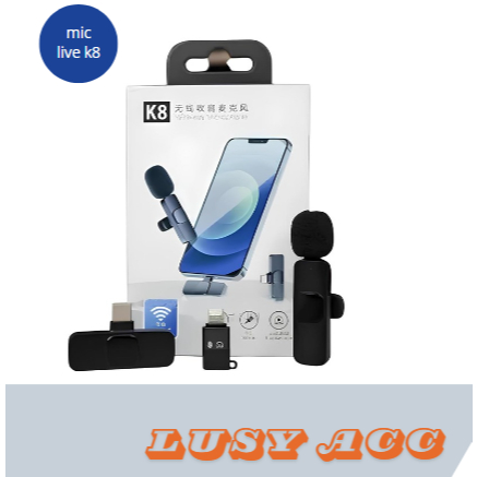 Microphone K8 Clip-On Wireless Mic USB Mic Youtube Live Vlog