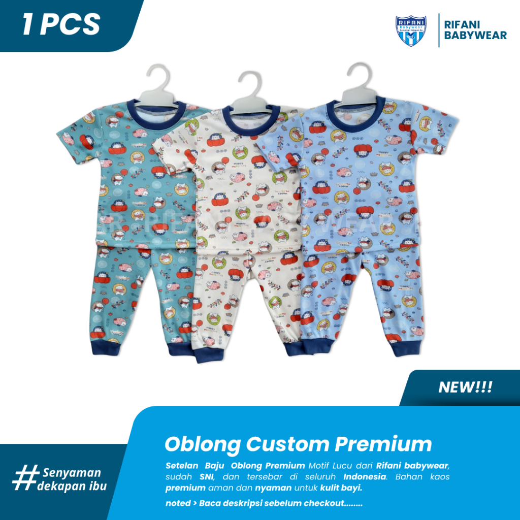 Setelan Baju Bayi Oblong Custom Lucu 0-3 Tahun newborn cowok/cewek - Rifani Babywear