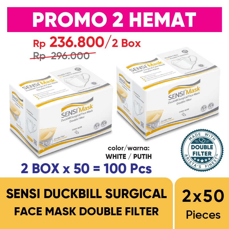 SENSI DUCKBILL FACE MASK 50 PCS TWIN PACK