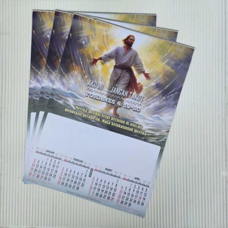 

kalender tahun 2025 rohani Ao 221 lembar x 4 bulan ukuran 38 x54 cm(terima castume cetak merek)