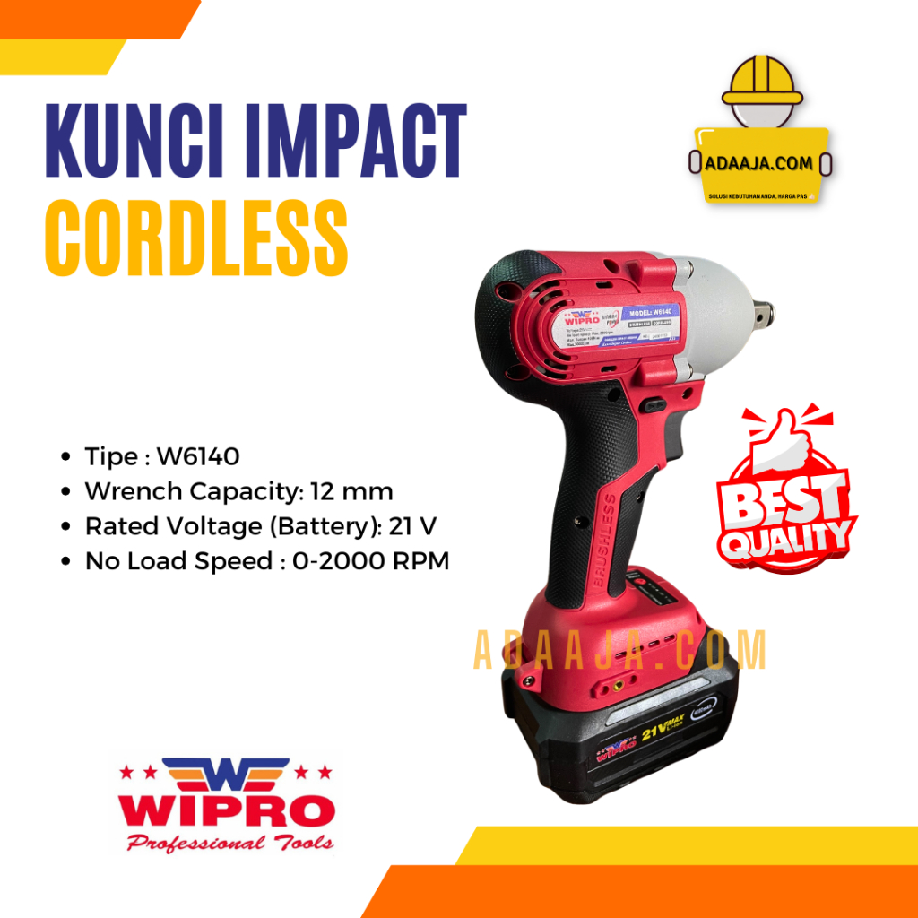 Kunci Impact Cordless Impact Wrench Cordless 22 x 60 MM W6140 - Wipro