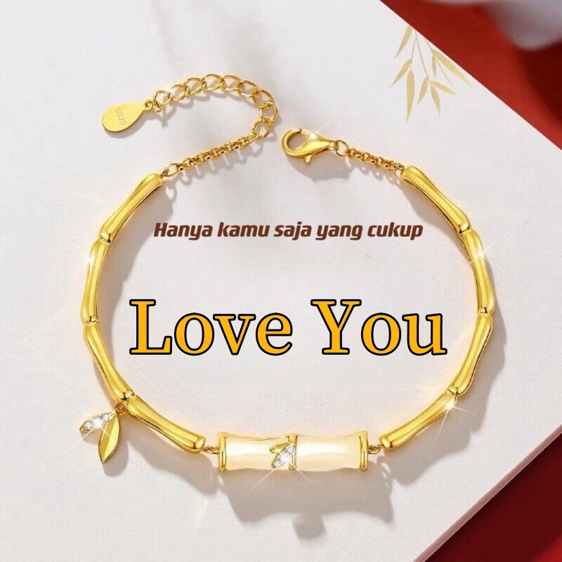 Gelang Giok Bambu Gelang Giok Lapis Emas 24k Gelang Segmen titanium original wanita