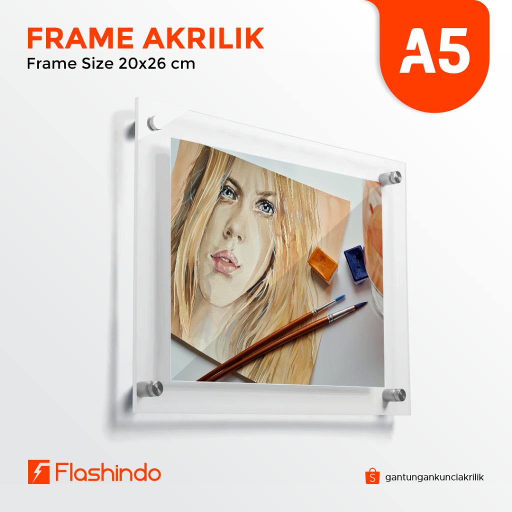 Frame Akrilik Dinding / Bingkai Akrilik Poster Foto A5