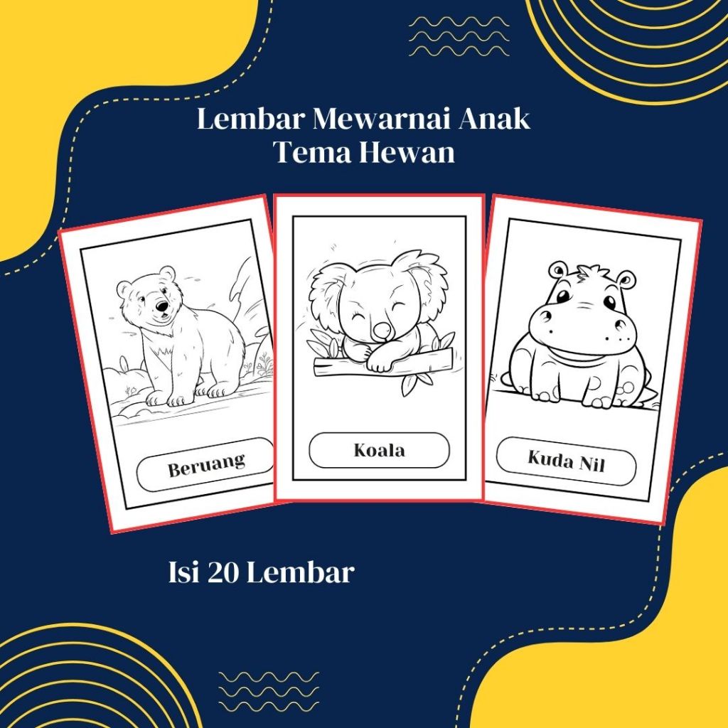 

Lembar Mewarnai Anak Tema Hewan Kertas A4 Isi 20 Lembar