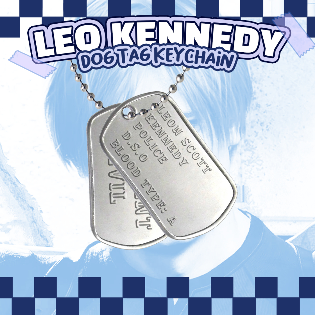 LEON KENNEDY dog tag keychain akrilik resident evil