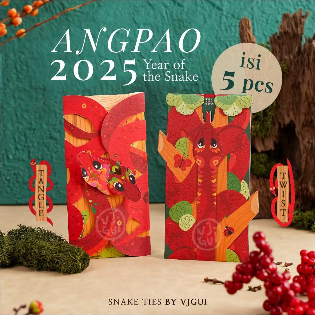 

Angpao Imlek 2025 Snake Angpau Ular Amplop CNY Sincia