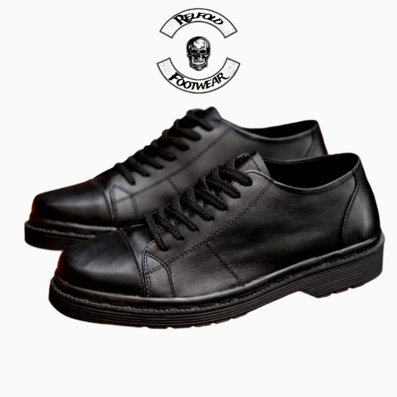 Sepatu Formal Pria Kulit Asli Tali Hitam Kerja Kantor