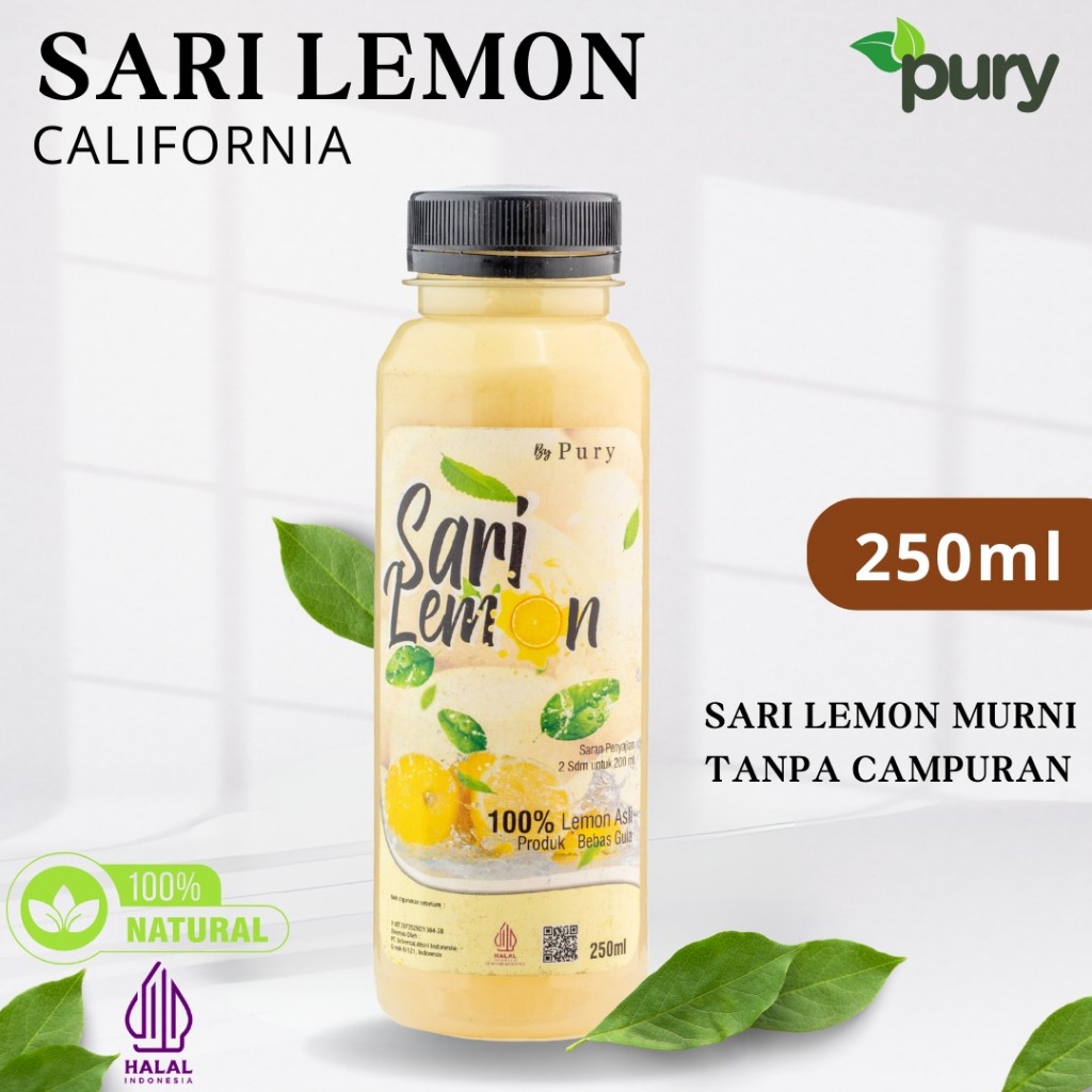 

Pury Sari Lemon - Sari Lemon Asli - 250 ml - Pure Lemon Juice - Detox - Diet Natural Healthy Drink