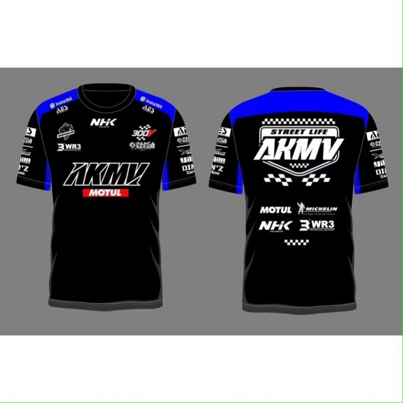 Kaos Pria Akang MV Terbaru Hitam Biru