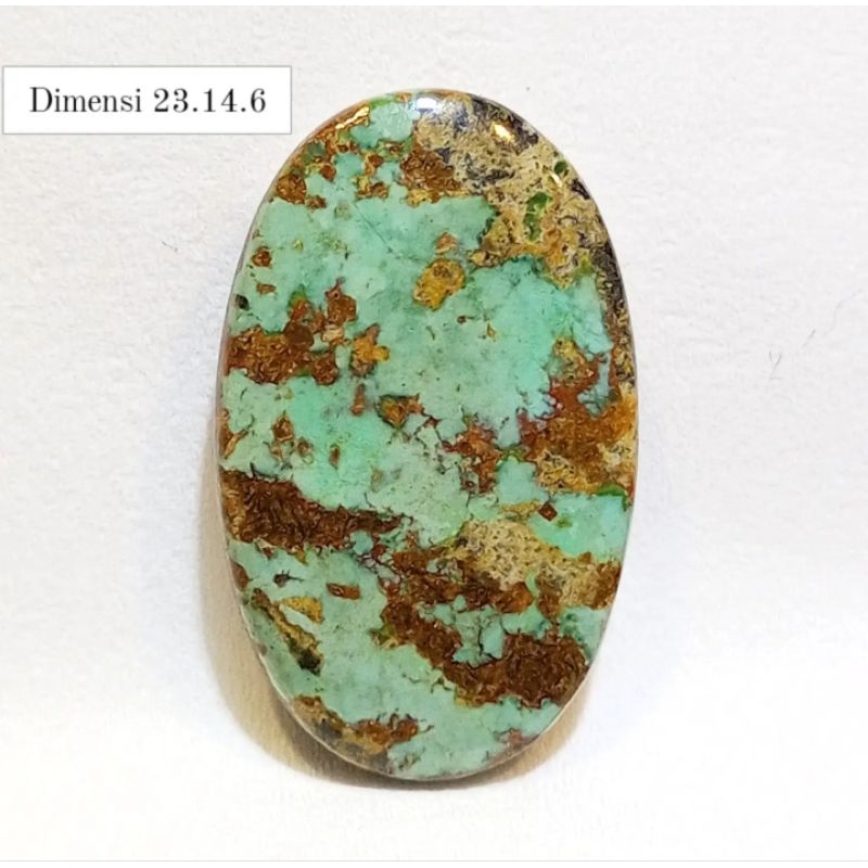 Batu Pirus Persia Gradasi Warna Kuning Coklat Serat Emas Antik