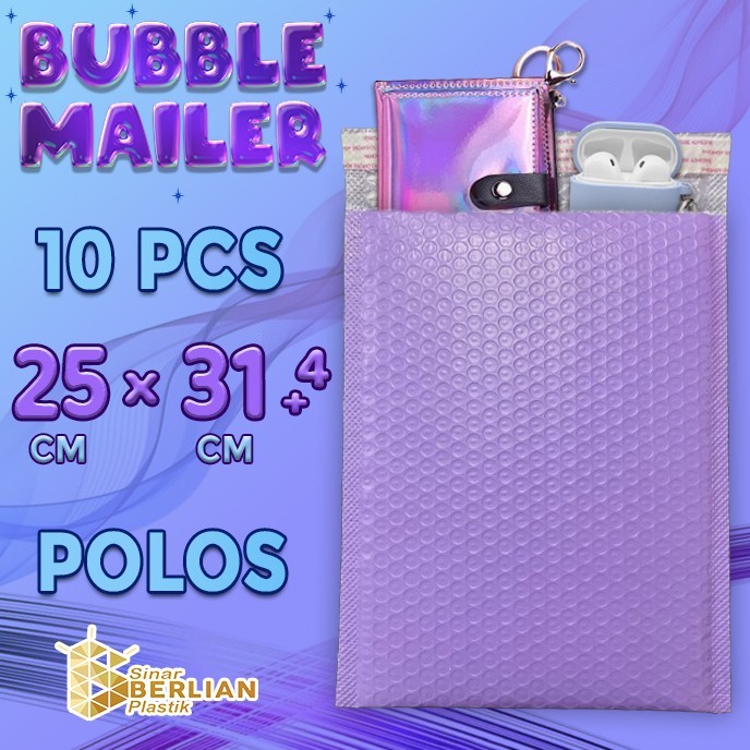 

Amplop Bubble Mailer Wrap Polos Ungu Premium Quality 25x31+4 - 10PCS