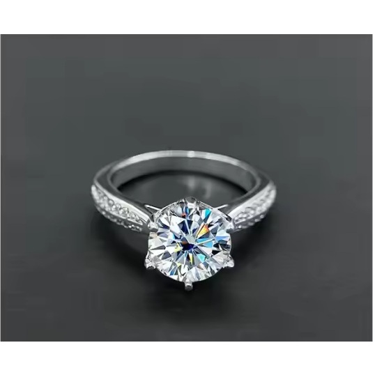 Cincin 1 ct moissanite diamond S925 sterling silver diamond six claws MEMO GRA