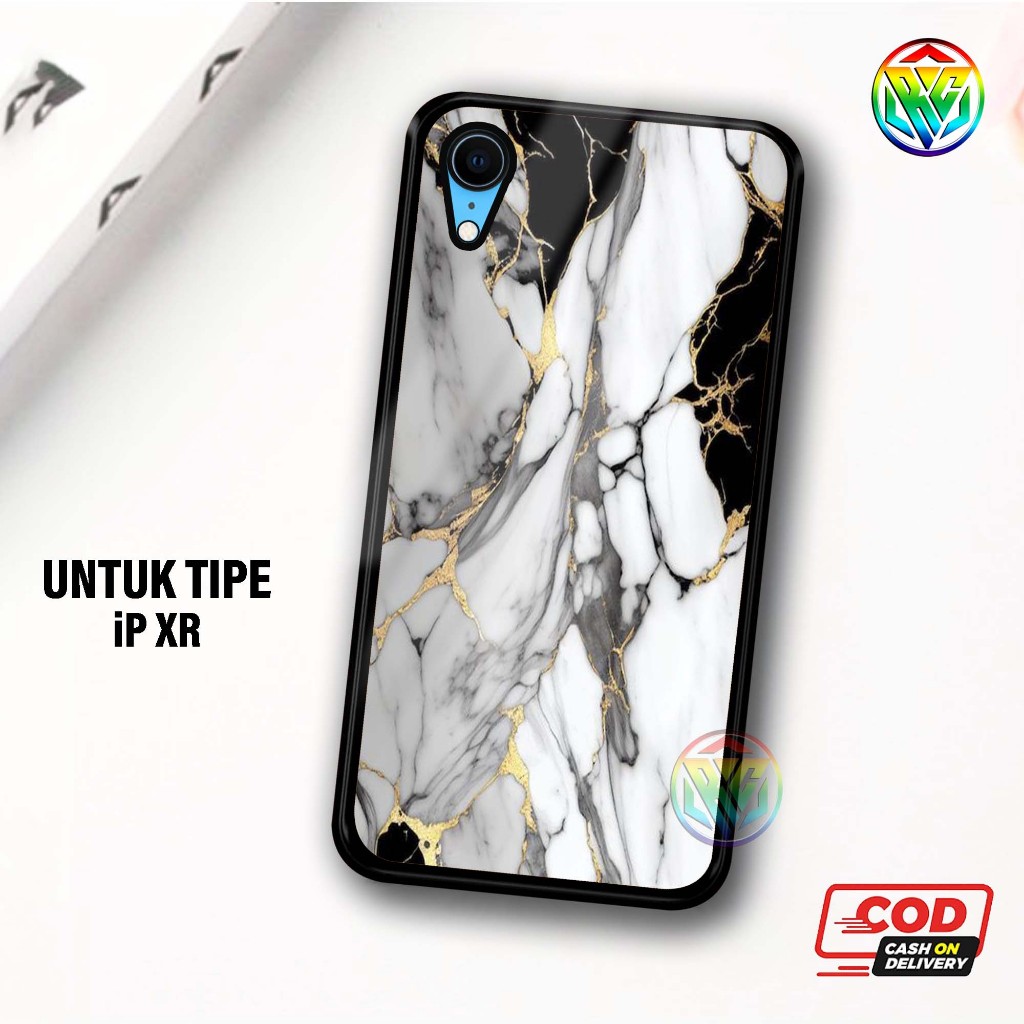 Real Case iPHONE XR Terbaru Case kilau - New Case Glossy casing Hp IPHONE XR [Motif MRBL] - Hardcase