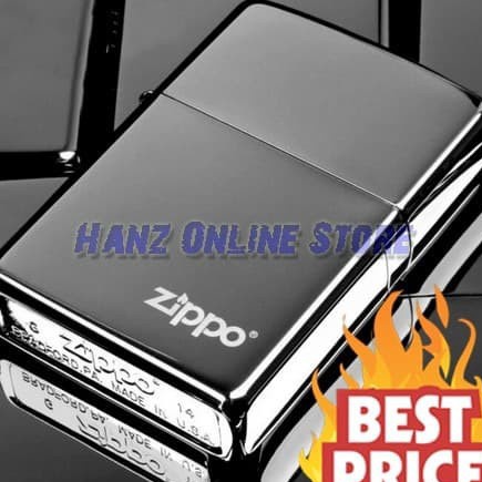 KUALITAS OKE Terbaru Laris ZIPPO BLACK SILVER ICE  KOREK API ZIPPO HITAM SILVER KILAT Murah