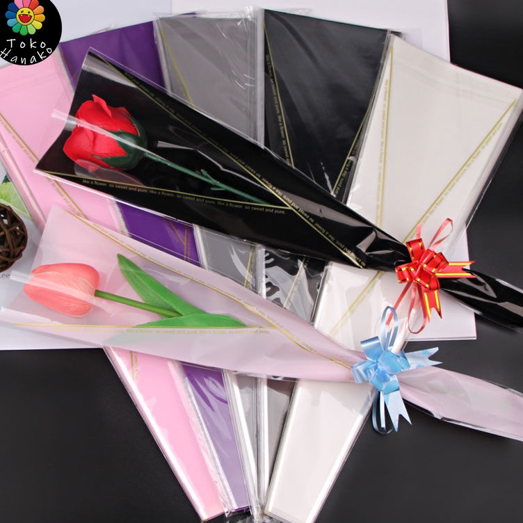 

Hemat Menarik 1pcsClear Rose Sleeve Kantong Bunga Cellophanekantong bunga rose single isi 5 pcs dan 1 pcs