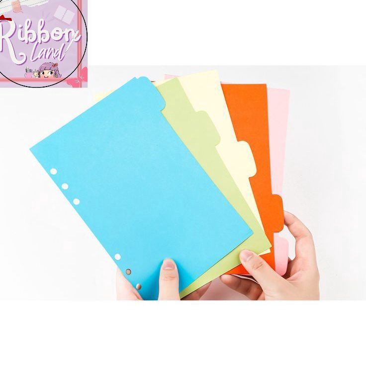 

TERMURAH 5 lembar Kertas Pembatas Index Divider Binder A5 A6