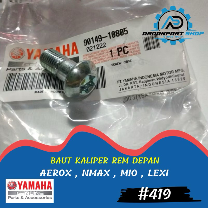 BAUT KALIPER REM DEPAN LEXI , AEROX , NMAX , MIO , VEGA , SOUL GT ORIGINAL YAMAHA 90149-10805