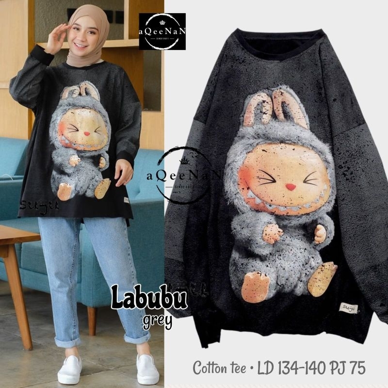 Kaos Suju Labubu Grey  LD 134-140cm panjang 75cm