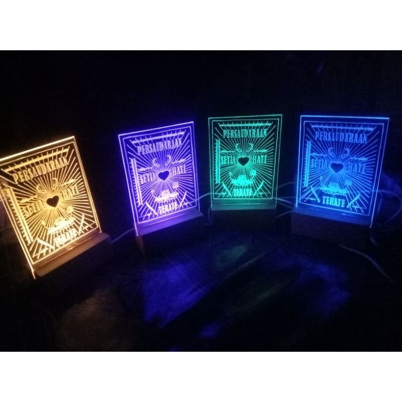 Lambang PSHT  Hiasan lampu ukir akrilik psht A6(10x15cm)