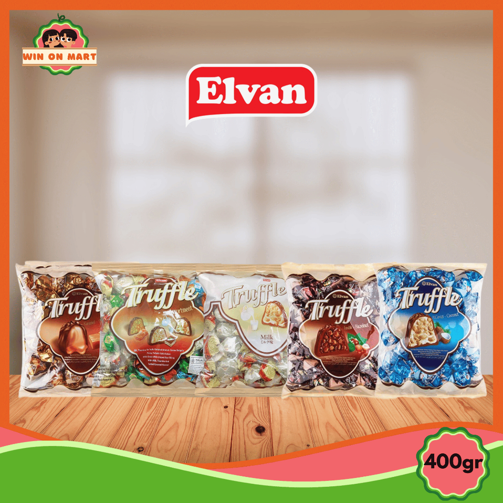 

Coklat | Elvan Truffle 400gr | Asst | Caramel | Hazelnut | Double Twist | Milk | Coconut | Stroberi