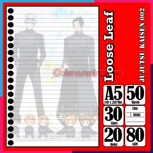 

Loose Leef Leaf A5 Isi 50 Lembar Jujutsu Kaisen Gojo satoru Binder Karakter Anime One PieceTerbaru Polos Buku Anak Sekolah Kuliah refil Refill