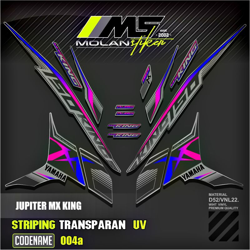 Decal Sticker Striping Variasi Transparan Uv Mx King 150 Yamaha Jupiter Mx King 150 Y15ZR Y16ZR SNIP