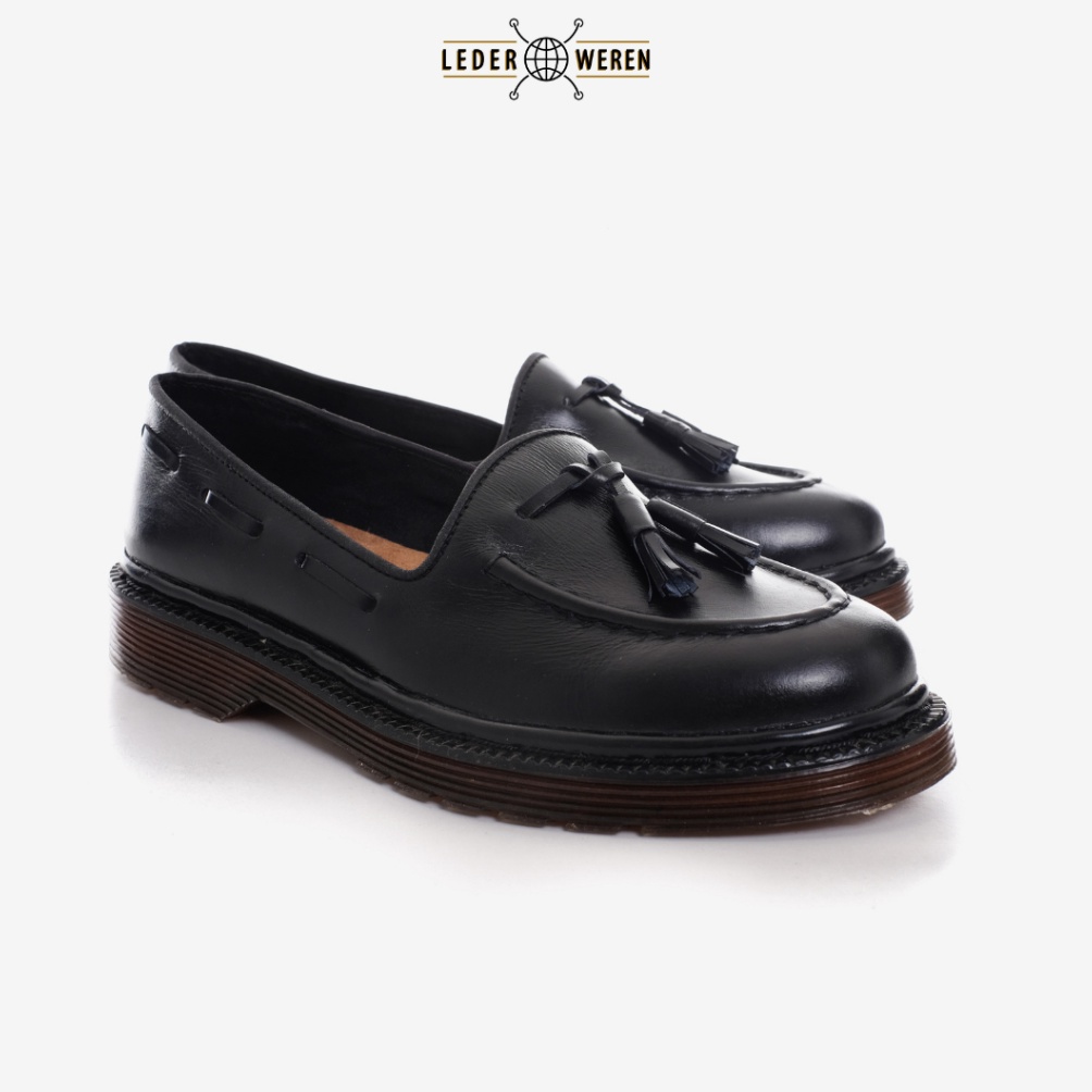 KODE L83H Lederweren Leder Loafer 1 Black Sepatu Formal Pria Kulit Premium Sepatu Loafer Pria