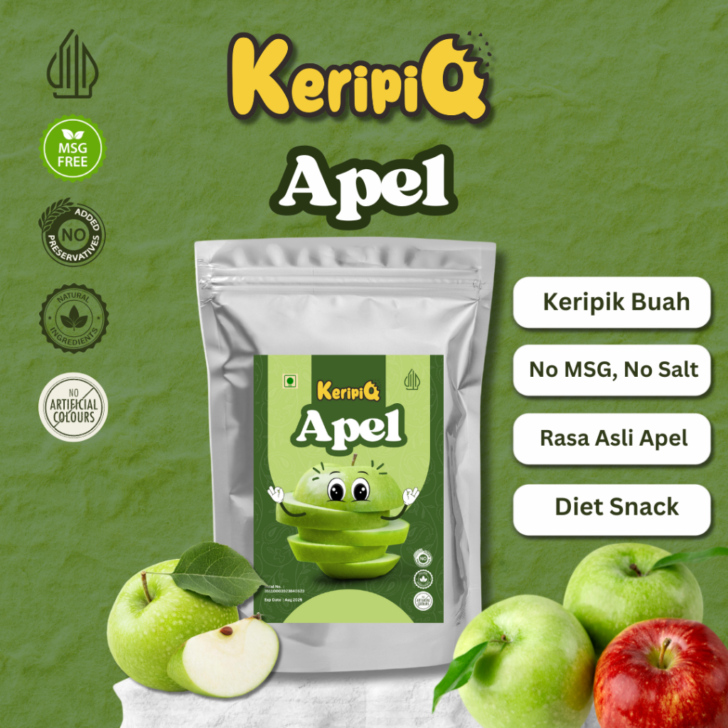 

KeripiQ Apel 50gr Manis dan Renyah Keripik Buah Camilan Rendah Kalori Tanpa MSG