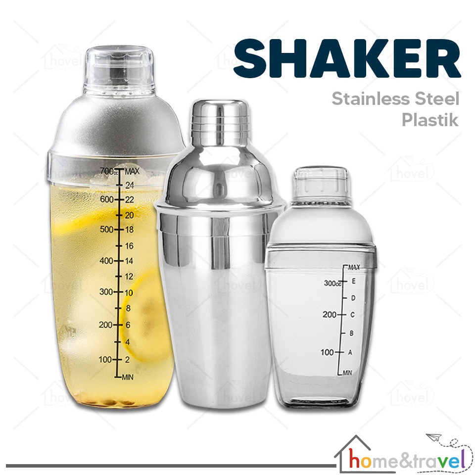 Murah Meriah HOVELSHOP Botol Shaker Pengocok Minuman Cocktail Milk Shake Peralatan Barista Stainless