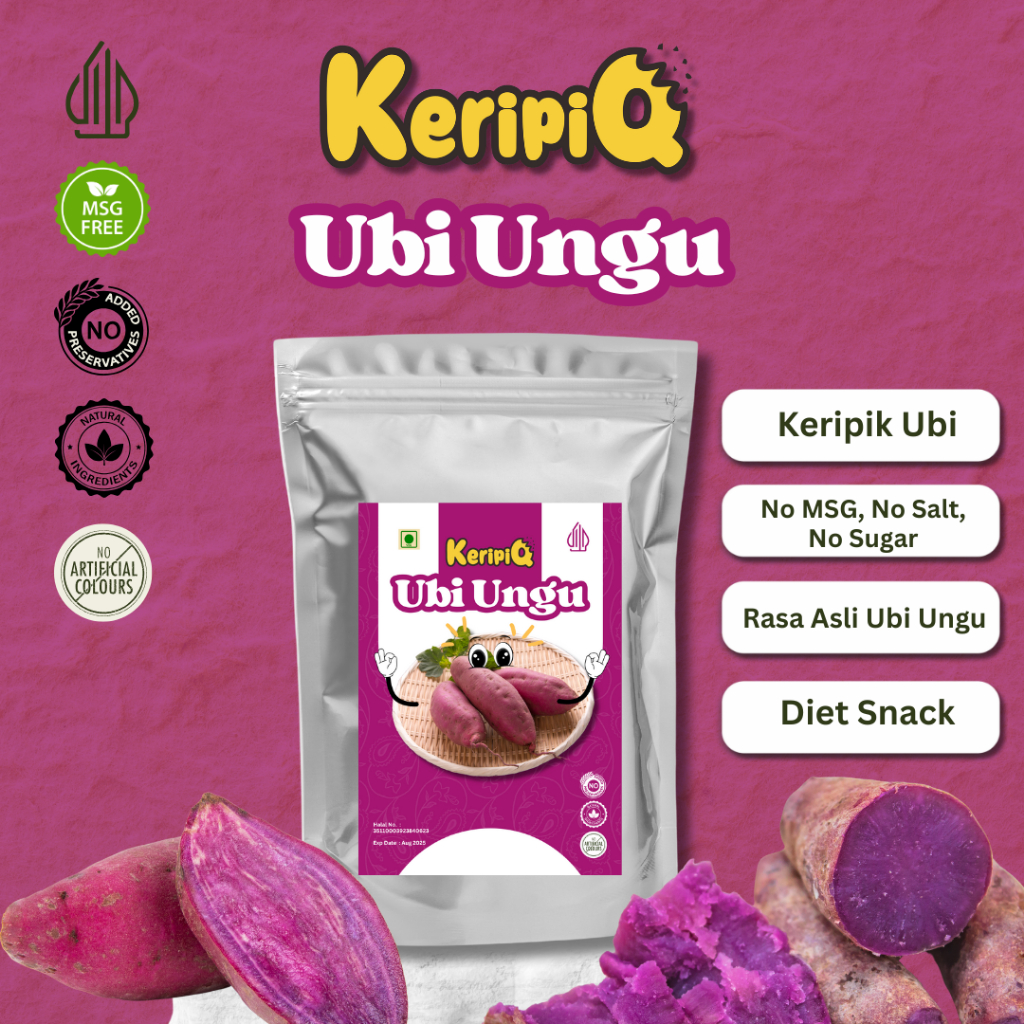 

KeripiQ Ubi Ungu 50gr Manis dan Renyah Keripik Sayur Camilan Rendah Kalori Tanpa MSG