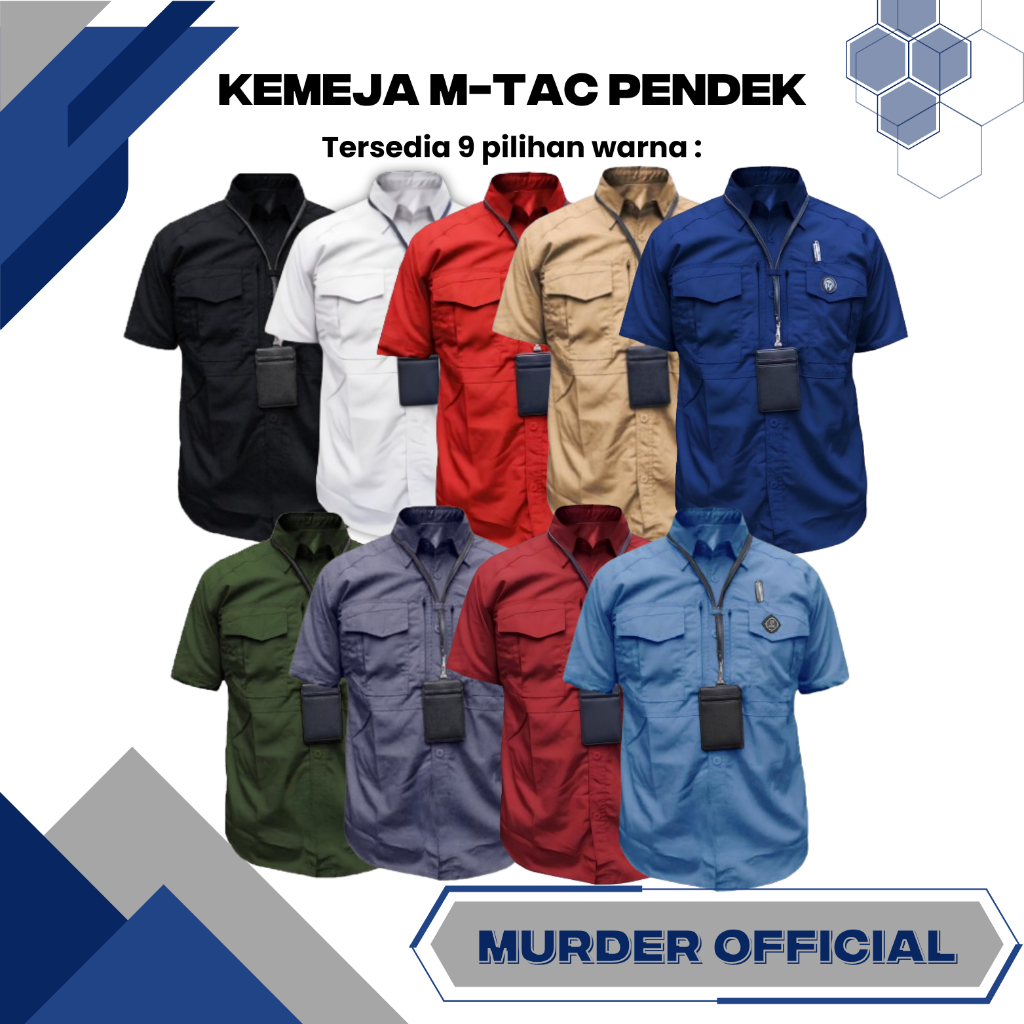 Grosir Kemeja Tactical Lengan Pendek Pria Wanita - Bahan Drill - Premium - Baju Seragam PDL Workshir