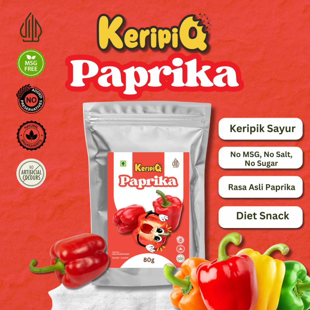 

KeripiQ Paprika 50gr Renyah Keripik Sayur Camilan Rendah Kalori Tanpa MSG