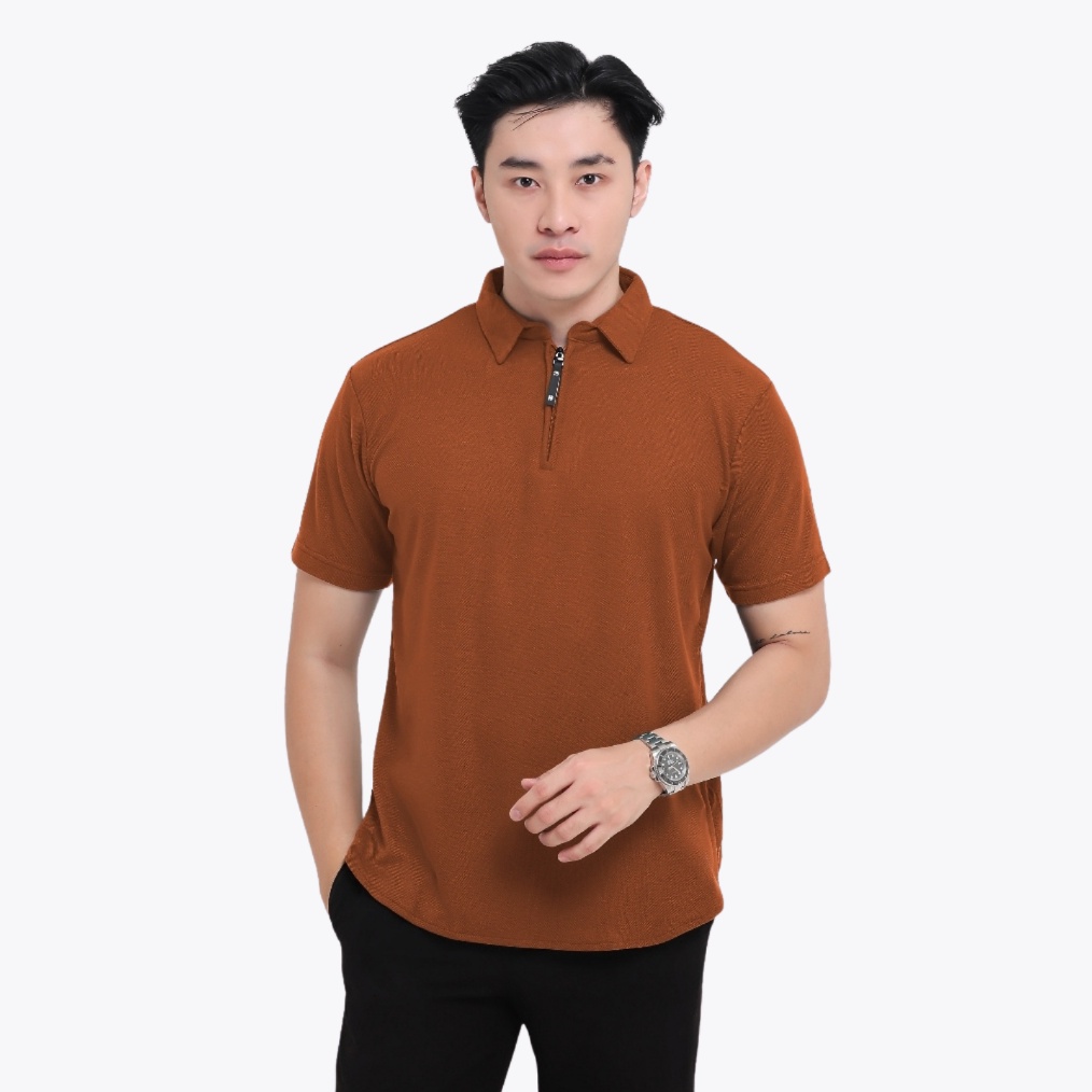 BROGUY Kaos Polo Shirt Pria Kerah Lengan Pendek  Light Brown