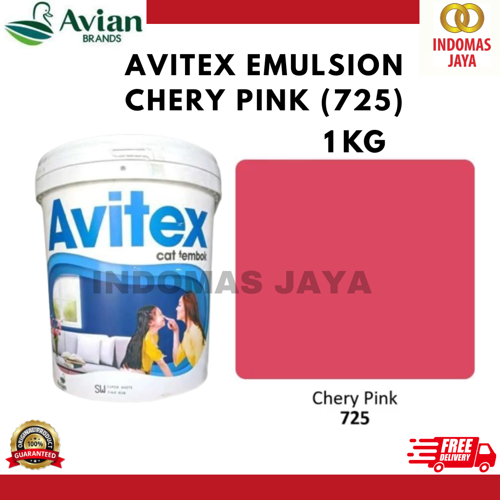 Cat Tembok AVITEX 1KG / CAT AVITEX KILOAN 1 KG CHERY PINK 725 / AVITEX 1KG CHERY PINK 725