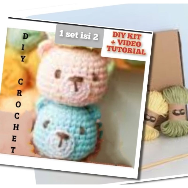 DIY CROCHET KIT AMIGURUMI BONEKA BERUANG PATTERN + VIDEO TUTORIAL