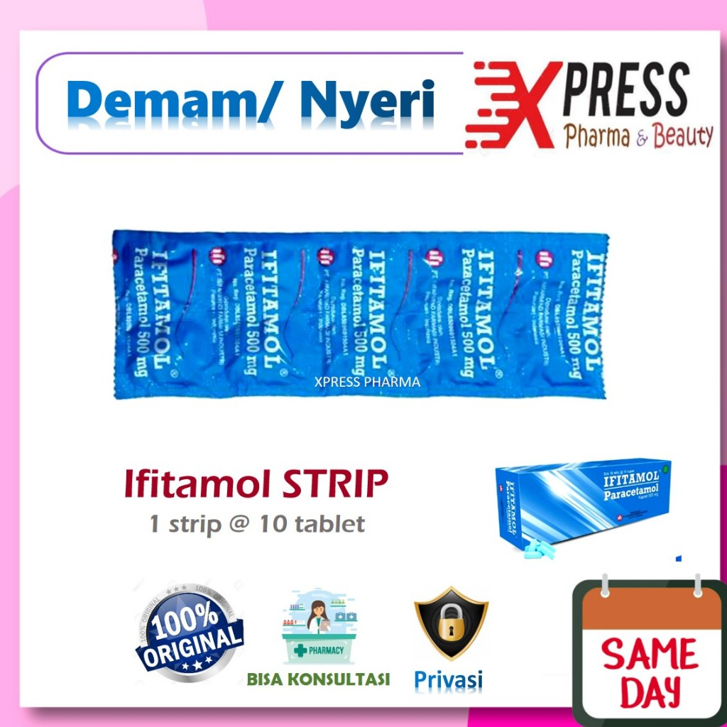 XPRESS  STRIP IFITAMOL isi 10 Tablet kaplet Ifi tamol iffitamol Paracetamol Botol Parasetamol Obat d