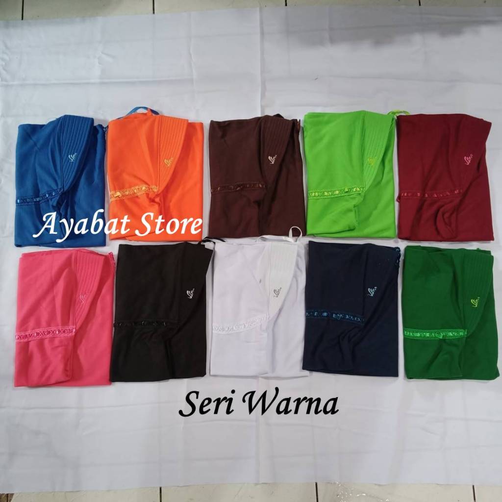 Jilbab Sekolah SD SMP SMA Hijab Hemi Serut Adiba Pita atas Hemy MUSLIMAH POLOS Kerudung Rabbani KW