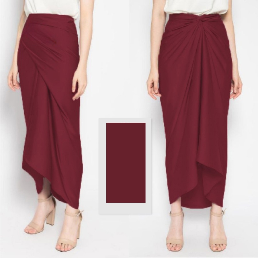 RB Rok Lilit Satin / Kain Lilit Satin Polos Bawahan Kebaya Aneka Pilihan Warna