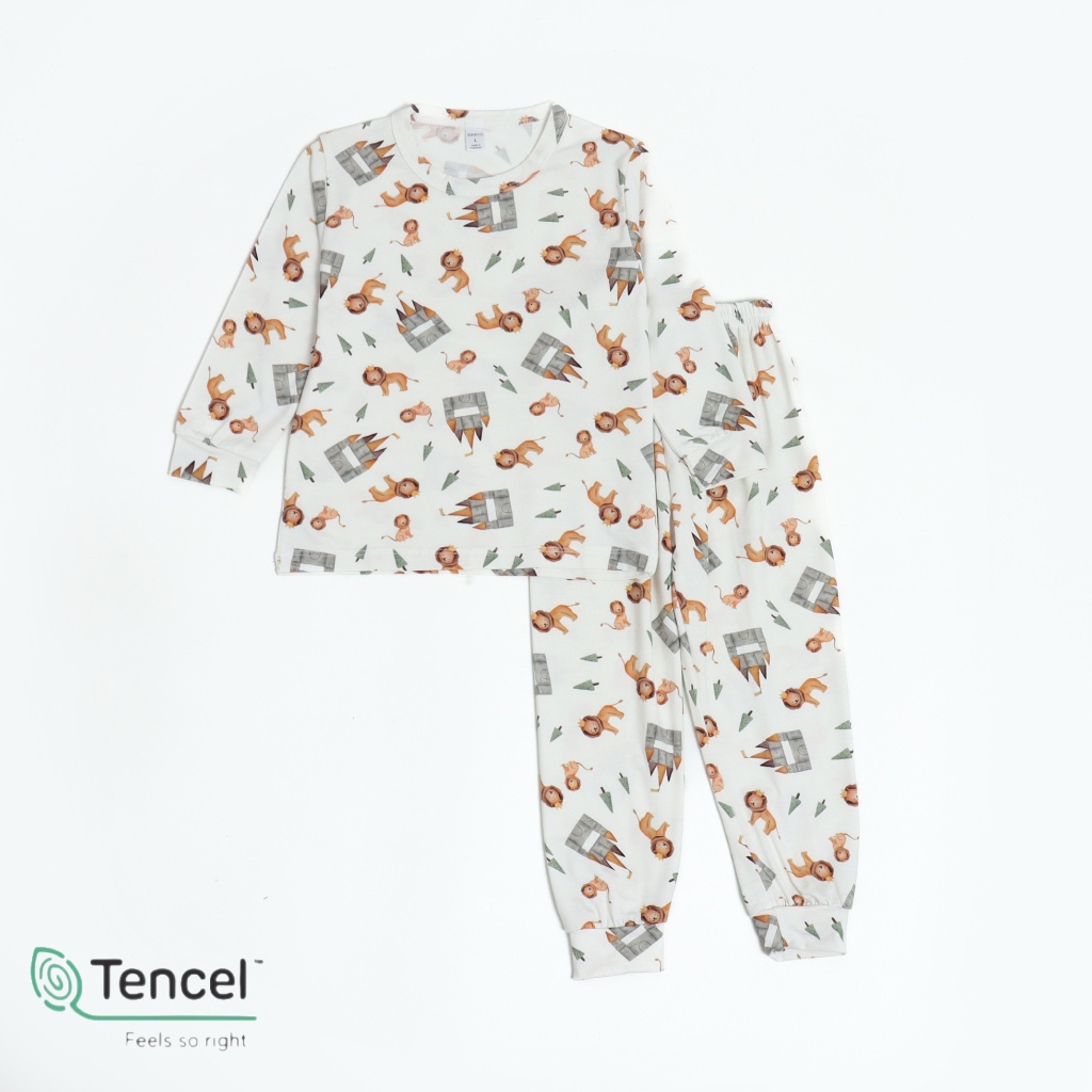 RB Pajamas set - tencel long set lion castle