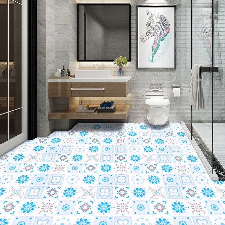 STOKTERBATAS 2M  61CM PVC stiker lantai stiker perekat lantai stiker dinding kamar mandi stiker lant