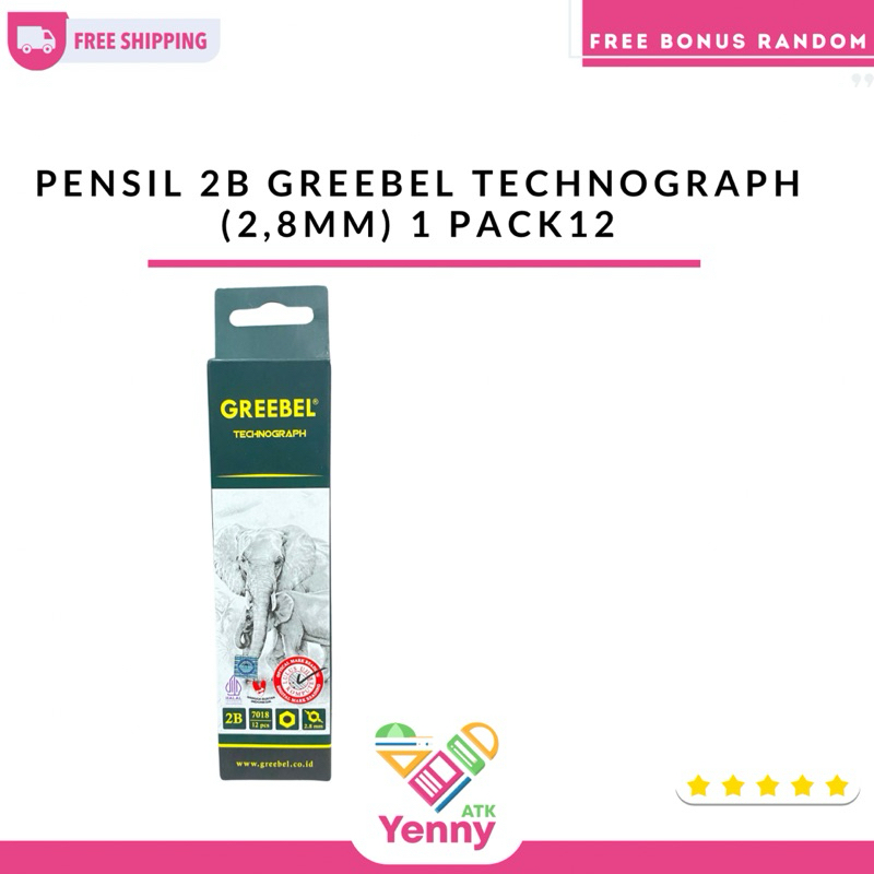 

Pensil 2B Greebel Technograph (2,8mm) | Pensil 2B 1 Pack 12 | Pensil 2B Greebel Technograph
