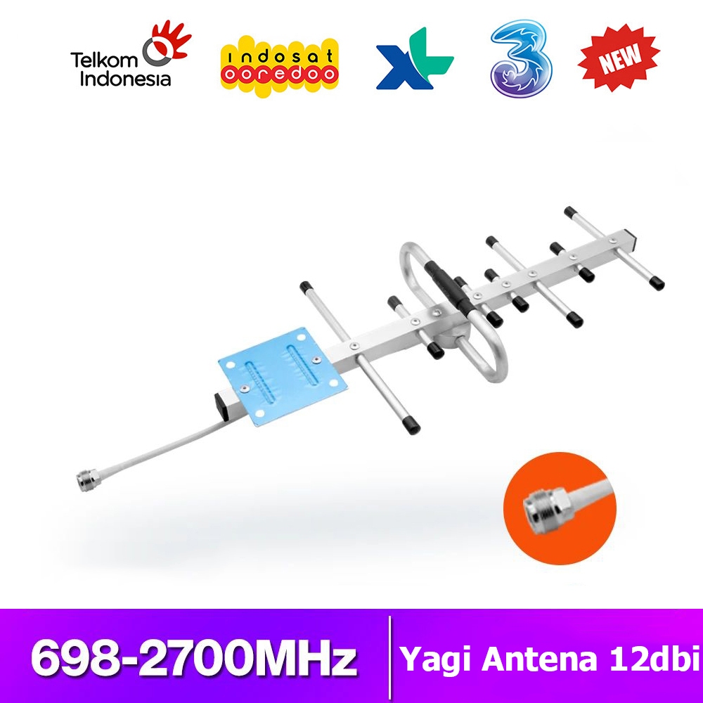 Lintratek 2G 3G 4G  Antena Yagi 12dbi 698-2700MHz  Antena Luar Ruangan untuk Penguat Sinyal Ponsel  