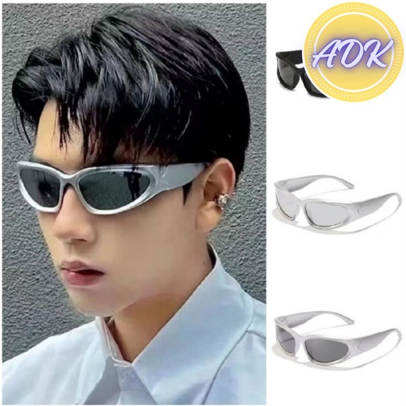 OFFICIAL (V16) Kacamata Steampunk Bersepeda Cyberpunk Hip Hop Gaya Retro Kacamata Olahraga KEKINIAN