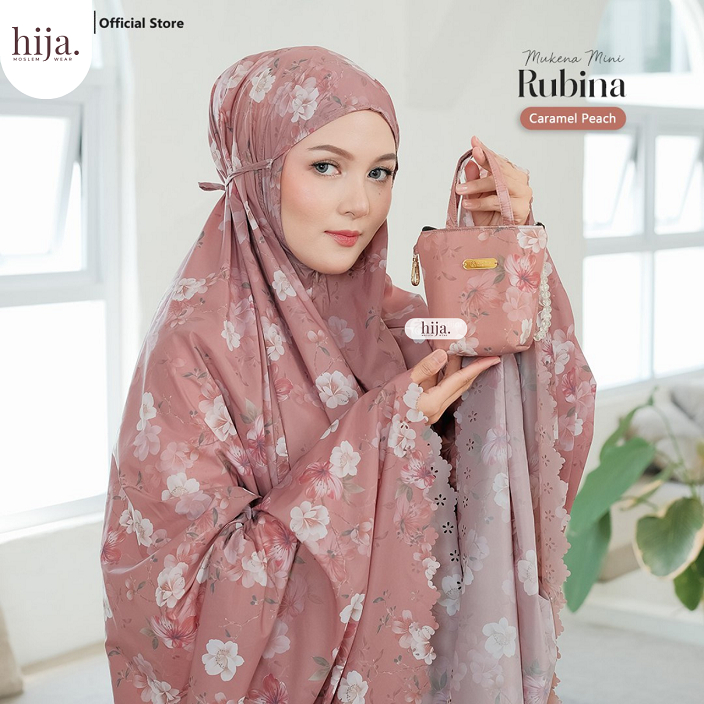 Mukena Traveling Premium Motif Aesthetic Mukenah Jumbo Saku Parasut Rubina