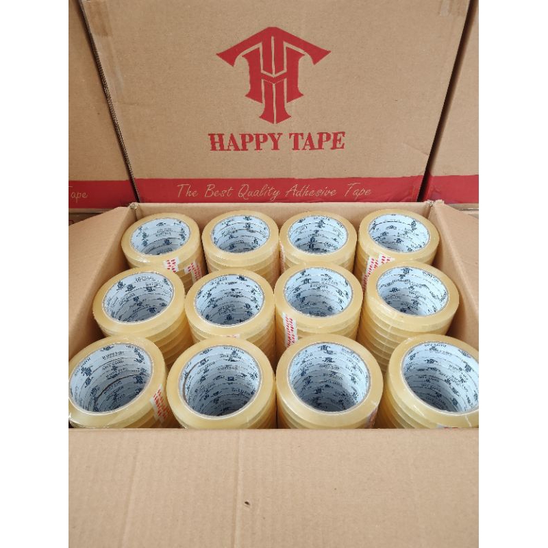 

Isolasi / Selotip 12mm x 100yard "90yard "72yard - Happy Tape ( 1 Dus )