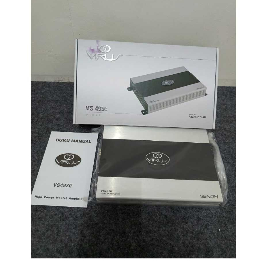Power Amplifier 4 Channel Venom Virus VS 4930 4CH Audio Mobil Original